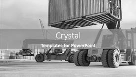  Presentation with crane - PPT theme with black-and-white-photo background and a gray colored foreground