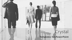  Presentation with flooring - PPT theme having black-and-white-photo background and a light gray colored foreground
