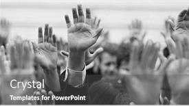  Presentation with black people - Colorful PPT theme enhanced with black-and-white-photo backdrop and a dark gray colored foreground