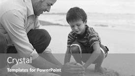  Presentation with black father - Slides having black-and-white-photo background and a gray colored foreground