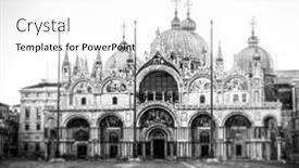  Presentation with saint - Colorful slide set enhanced with black-and-white-picture backdrop and a white colored foreground