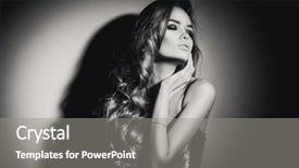  Presentation with glamour - Colorful PPT theme enhanced with black and white portrait backdrop and a gray colored foreground