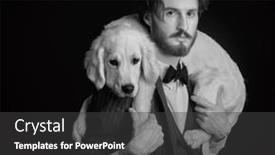  Presentation with black man fashion - Slide set with black-and-white-portrait background and a dark gray colored foreground