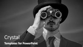  Presentation with surrealist - Presentation theme with black-and-white-portrait background and a dark gray colored foreground