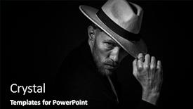  Presentation with beard - Theme enhanced with black-and-white-portrait background and a black colored foreground