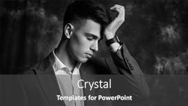  Presentation with lost people - Slides having black-and-white-portrait background and a dark gray colored foreground