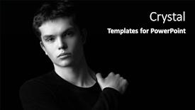  Presentation with black man - Theme having black-and-white-portrait background and a black colored foreground