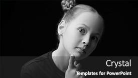  Presentation with black children - PPT theme having black-and-white-portrait background and a dark gray colored foreground