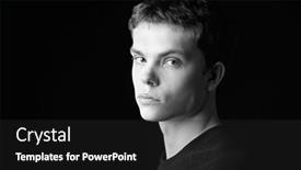  Presentation with psychology - PPT layouts with black-and-white-portrait background and a dark gray colored foreground
