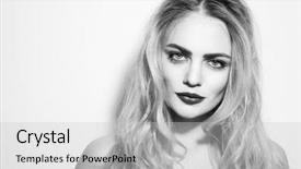  Presentation with messy - PPT theme enhanced with black and white portrait background and a light gray colored foreground