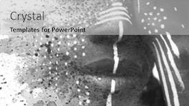  Presentation with artistic - Presentation theme consisting of black-and-white-portriat background and a light gray colored foreground