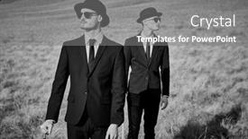  Presentation with surrealist - PPT theme enhanced with black-and-white-shot background and a  colored foreground