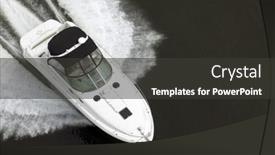  Presentation with speedboat - Presentation theme having black-and-white-speedboat-shot background and a dark gray colored foreground