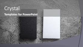  Presentation with grey black white - PPT theme consisting of black and white stacks of blank templates on grey background company style identity design background and a gray colored foreground