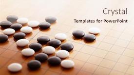  Presentation with board game - Slide deck featuring black-and-white-stones background and a cream colored foreground