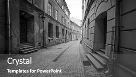  Presentation with poland - Slide set enhanced with black and white streets background and a gray colored foreground