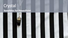  Presentation with whistle - Colorful slide deck enhanced with black and white striped referee backdrop and a gray colored foreground