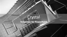  Presentation with stairway - Beautiful slides featuring black-and-white-tiled-stairway backdrop and a gray colored foreground