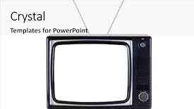  Presentation with old television set - PPT layouts enhanced with black and white tv set background and a white colored foreground