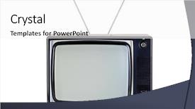  Presentation with old television set - Colorful slides enhanced with black and white tv set backdrop and a white colored foreground