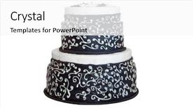  Presentation with elegant wedding - Theme with black and white wedding cake background and a white colored foreground