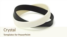  Presentation with oil rig in white and black - Colorful slides enhanced with wristbands - black and white wrist bands backdrop and a white colored foreground