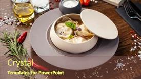  Presentation with cucumber cream - Slides with black-angus-beef-hand-made background and a tawny brown colored foreground