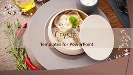  Presentation with black hand - Theme having black-angus-beef-hand-made background and a soft green colored foreground