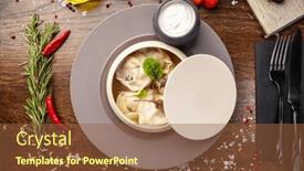  Presentation with black hand - Presentation theme enhanced with black-angus-beef-hand-made background and a tawny brown colored foreground