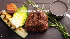  Presentation with tenderloin - Presentation consisting of black-angus-chateaubriant-steak-tenderloin background and a coral colored foreground