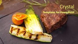  Presentation with tenderloin - Presentation with black-angus-chateaubriant-steak-tenderloin background and a tawny brown colored foreground