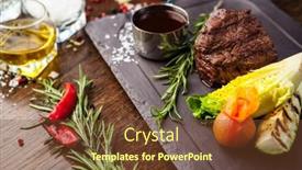  Presentation with tenderloin - Presentation theme having black-angus-chateaubriant-steak-tenderloin background and a tawny brown colored foreground