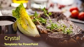  Presentation with uruguay - PPT theme having black-angus-entrecote-steak-marbled background and a tawny brown colored foreground