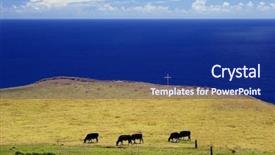  Presentation with black cross - Amazing presentation theme having black angus near a cross backdrop and a navy blue colored foreground