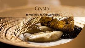  Presentation with red gold black - Beautiful presentation theme featuring black-angus-tenderloin-steak-covered backdrop and a coral colored foreground