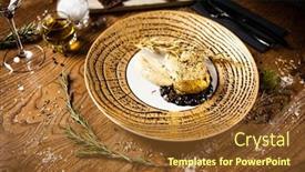  Presentation with red gold black - Slides consisting of black-angus-tenderloin-steak-covered background and a tawny brown colored foreground