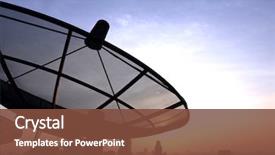  Presentation with antenna - Colorful PPT theme enhanced with black antenna communication satellite dish backdrop and a tawny brown colored foreground