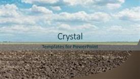  Presentation with black and blue - Beautiful presentation theme featuring black arable field after harvesting and blue sky backdrop and a lemonade colored foreground