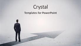  Presentation with thinking - PPT theme consisting of black arrow pointing forward background and a white colored foreground