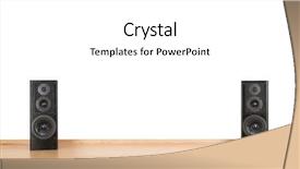  Presentation with audio speaker - Audience pleasing PPT layouts consisting of black audio speakers backdrop and a white colored foreground