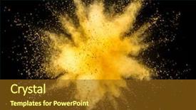  Presentation with abstract color powder explosion - Amazing PPT theme having black background abstract color backdrop and a tawny brown colored foreground