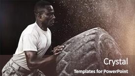  Presentation with soldiers - Audience pleasing PPT theme consisting of black background against military soldiers backdrop and a tawny brown colored foreground