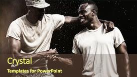  Presentation with black hands - Slides featuring black background against military soldiers background and a  colored foreground