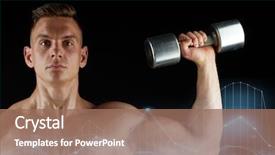  Presentation with bodybuilding - Beautiful slide deck featuring black background and diagram backdrop and a coral colored foreground