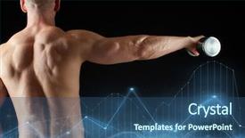  Presentation with bodybuilding - Slide deck with black background and diagram background and a ocean colored foreground