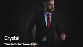  Presentation with black man - Slides enhanced with black background and looking down background and a  colored foreground