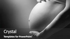  Presentation with pregnant woman - Presentation theme having black background black and white background and a dark gray colored foreground