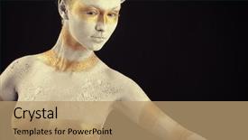  Presentation with artistic - PPT layouts with black background body painting background and a coral colored foreground