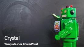  Presentation with black teacher - Amazing presentation theme having black background robotics - green robot teacher ot backdrop and a dark gray colored foreground