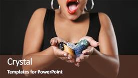  Presentation with casino black jack sound - Audience pleasing theme consisting of black background showing casino chips backdrop and a tawny brown colored foreground